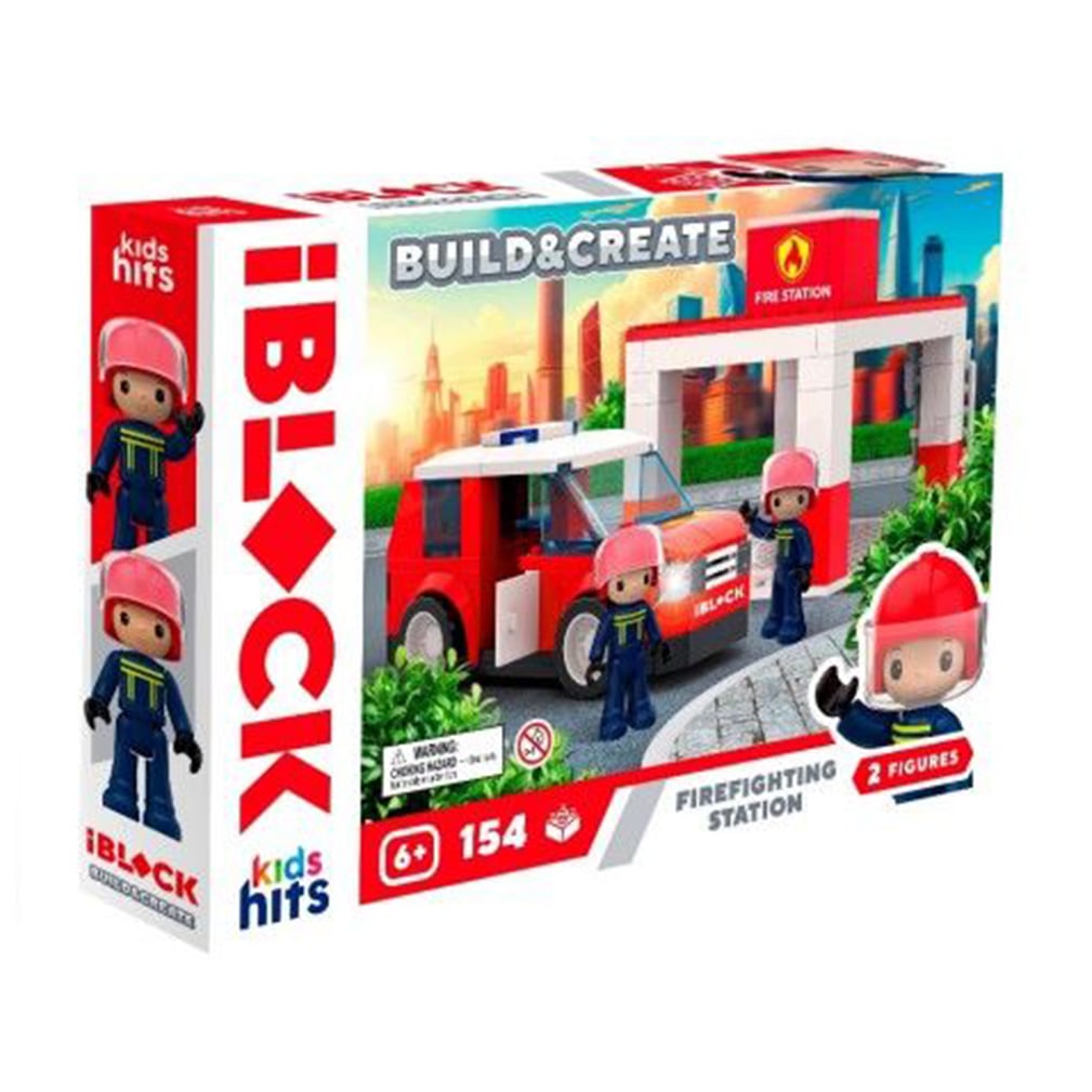 Дитячий конструктор iBlock Junior Пожежна станція, 154 елементи, від 6 років, 24*16*6 см (KH43/002/4)